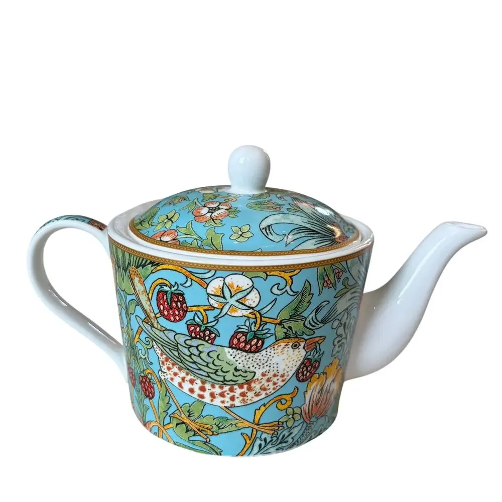 William Morris Strawberry Thief Fine Porcelain Teapot NEW